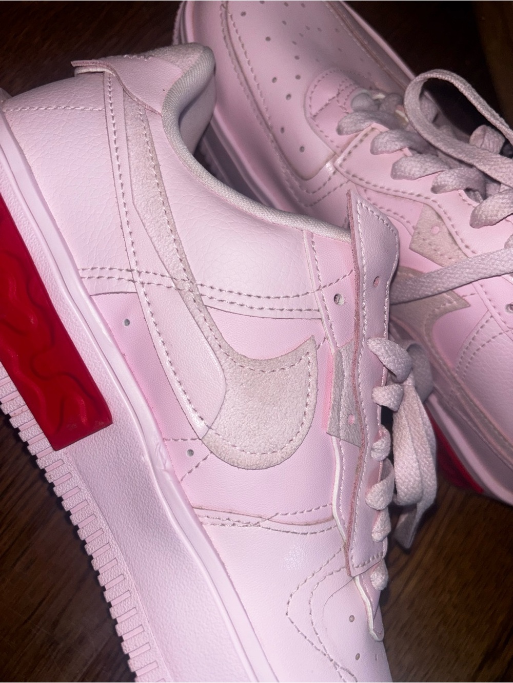 Nike Air Force 1 Fontanka Pastel Pink Valentines Sneakers Womens Size 10 AF1 Low - Picture 11 of 13